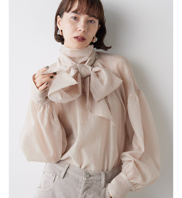  「オーガンザボウブラウス」|シャツ・ブラウス|ベビーピンク