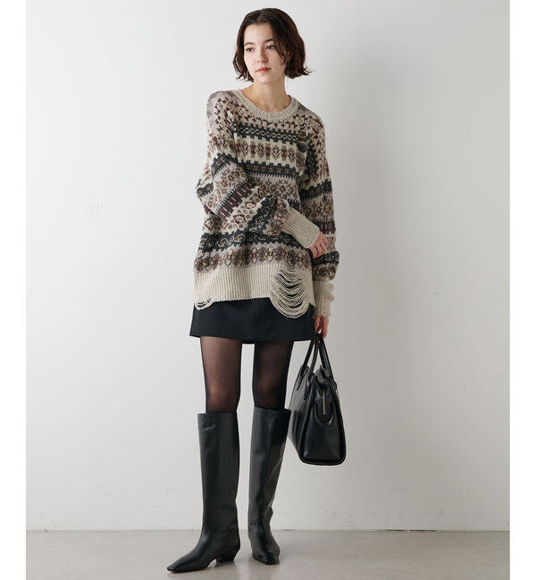 Hoaw.「【Hoaw.】スクエアトゥロングブーツ」|ショートブーツ|