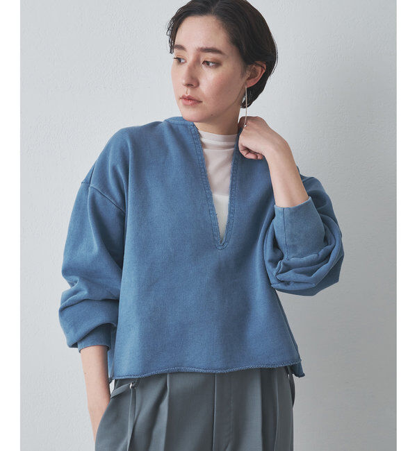  「ピグメントスウェットVプルオーバー」|Tシャツ・カットソー|ブルー