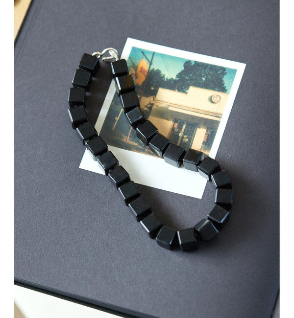 Hoaw.「【Hoaw.】Black agate stoneネックレス」|リング|ブラック