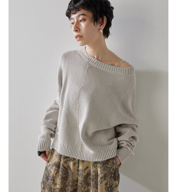  「ローゲージプルオーバー」|ニット・セーター|グレージュ