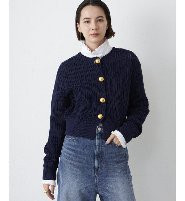 「【Drawing Numbers】ビッグ釦クルーネックカーディガン」|ニット・セーター|