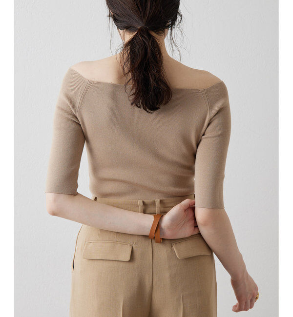 THE PAUSE「【THE PAUSE】オフショルハーフスリーブプルオーバー」|ニット・セーター|