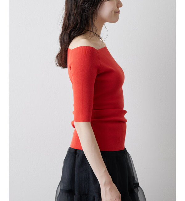 THE PAUSE「【THE PAUSE】オフショルハーフスリーブプルオーバー」|ニット・セーター|