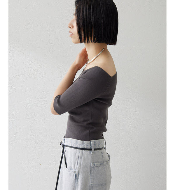 THE PAUSE「【THE PAUSE】オフショルハーフスリーブプルオーバー」|ニット・セーター|