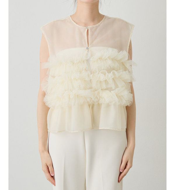  「【THE PAUSE】チュールフリルブラウス」|シャツ・ブラウス|