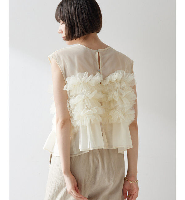  「【THE PAUSE】チュールフリルブラウス」|シャツ・ブラウス|