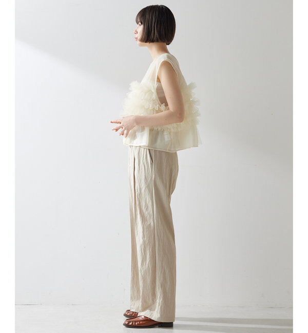  「【THE PAUSE】チュールフリルブラウス」|シャツ・ブラウス|