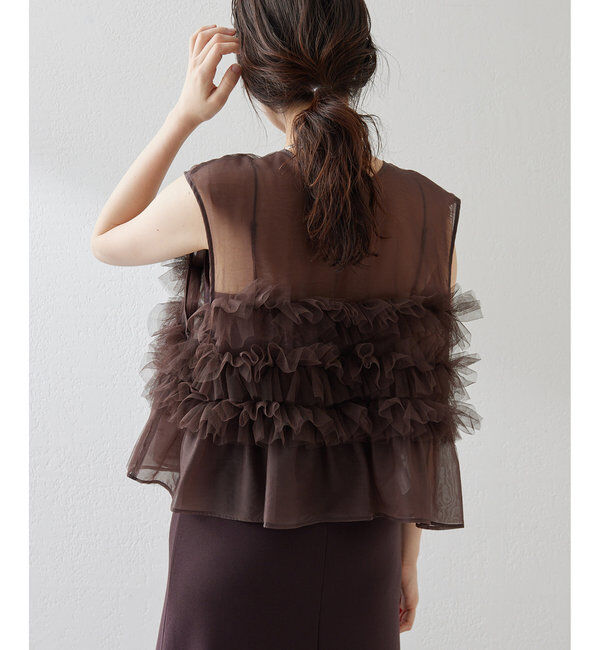  「【THE PAUSE】チュールフリルブラウス」|シャツ・ブラウス|