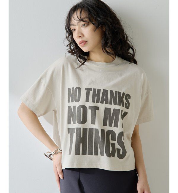  「NO THANKS ロゴTシャツ」|Tシャツ・カットソー|ライトベージュ