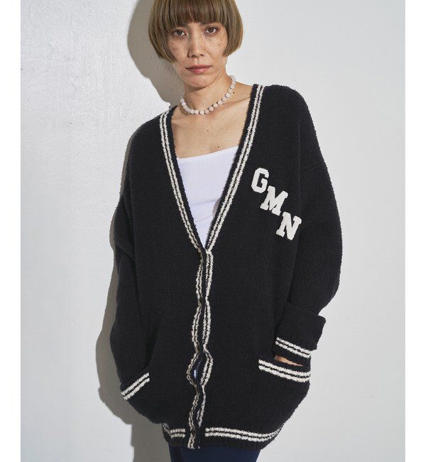 GEMINI「【GEMINI】ワッペンツキニットカーディガン」|ニット・セーター|ブラック