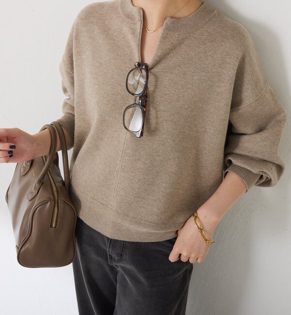  「ジップスウェットライクニット」|ニット・セーター|