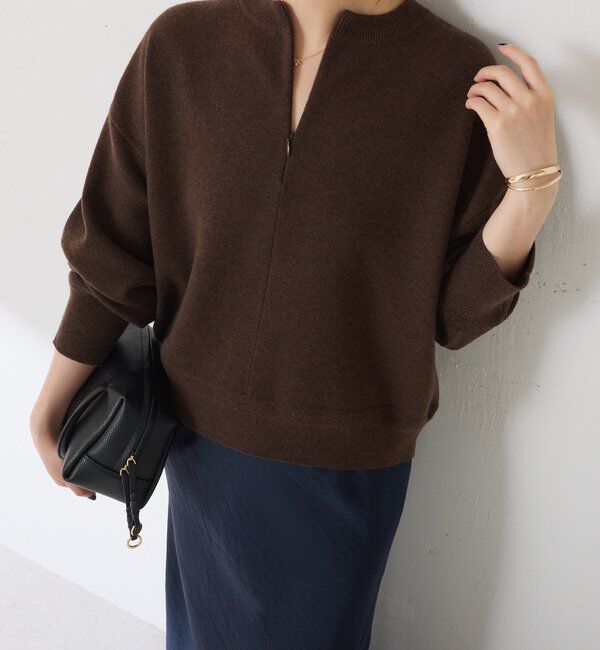  「ジップスウェットライクニット」|ニット・セーター|