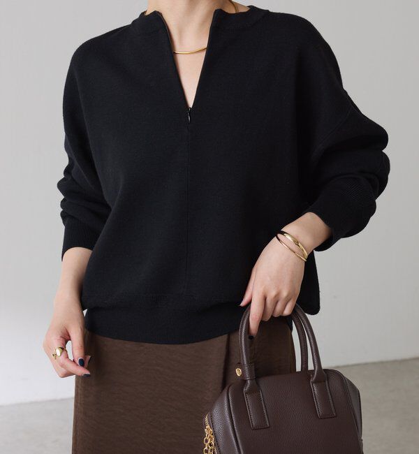  「ジップスウェットライクニット」|ニット・セーター|
