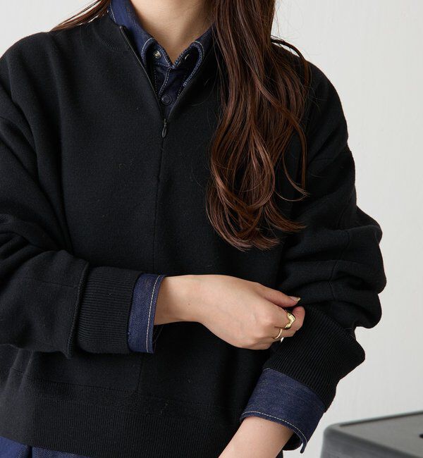  「ジップスウェットライクニット」|ニット・セーター|