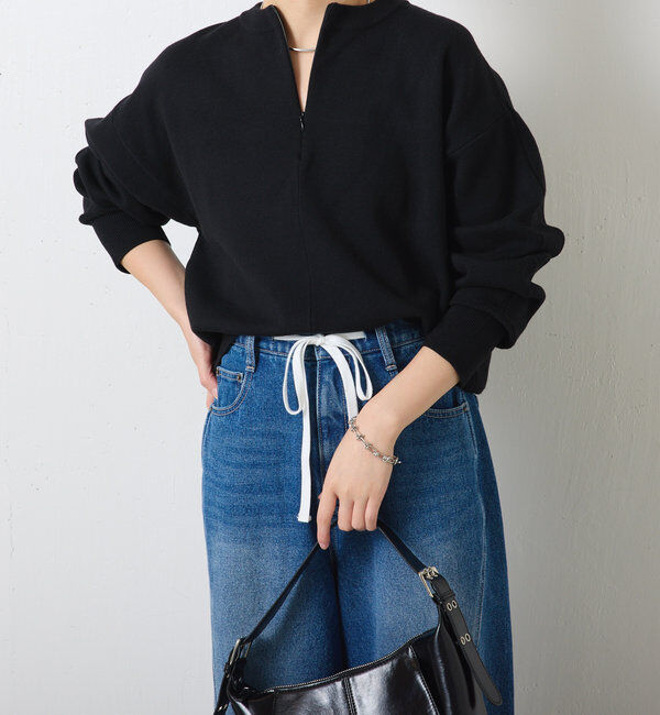  「ジップスウェットライクニット」|ニット・セーター|