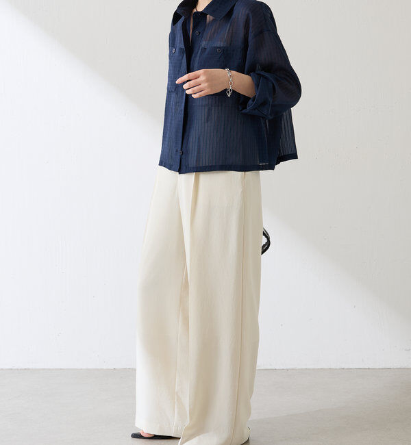  「シアーストライプショートシャツ」|シャツ・ブラウス|