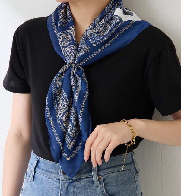  「【Q.anos】 ペイズリー柄スカーフ」|マフラー|