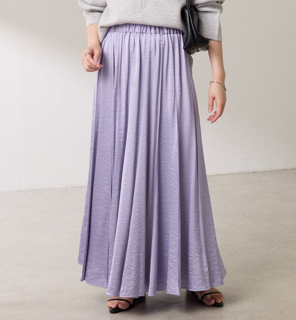  「シルキーサテンフレアスカート」|スカート|