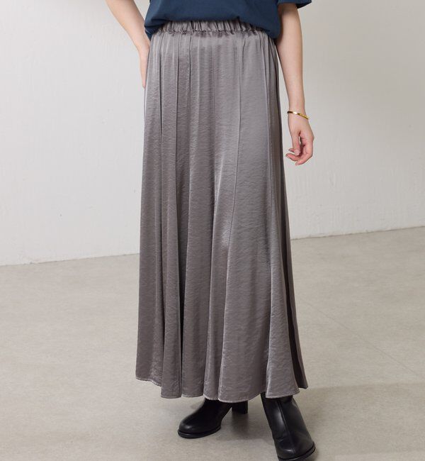  「シルキーサテンフレアスカート」|スカート|