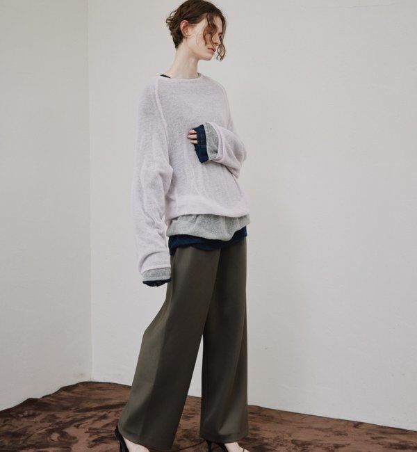  「	【CEPIE./セピエ】ウールブレンドバイアスパンツ」|チノ|