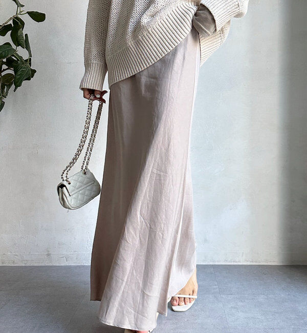  「【新色追加】【昨年1000枚売れた！】キュプラリネンマーメイドスカート」|スカート|