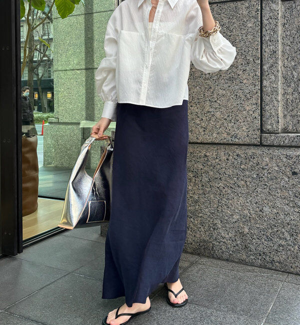  「【新色追加】【昨年1000枚売れた！】キュプラリネンマーメイドスカート」|スカート|