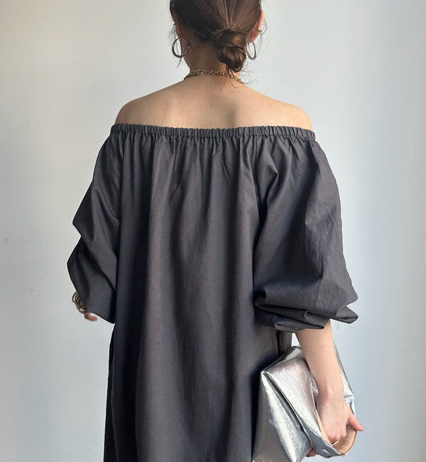  「コットンリネンオフショルワンピース」|ワンピース|
