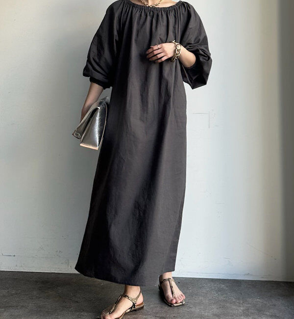  「コットンリネンオフショルワンピース」|ワンピース|