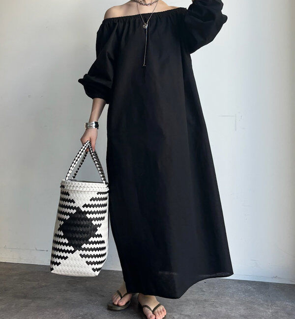  「コットンリネンオフショルワンピース」|ワンピース|