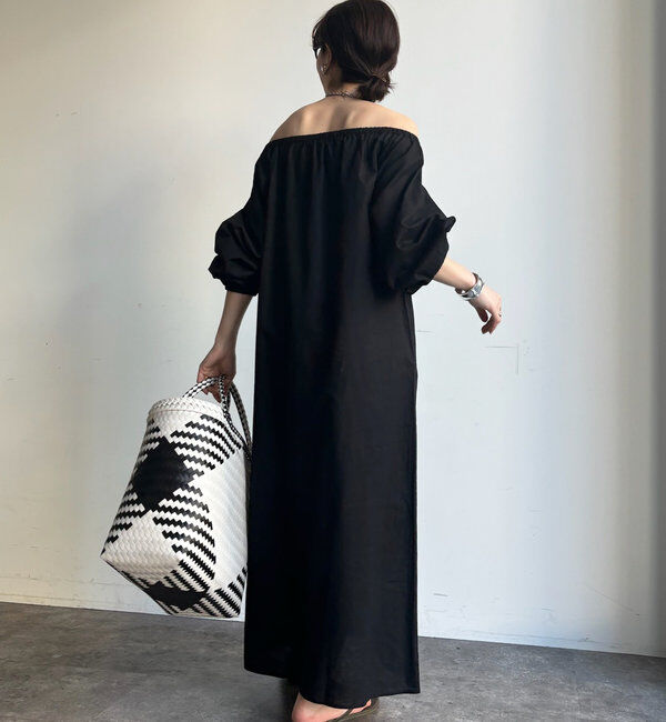  「コットンリネンオフショルワンピース」|ワンピース|