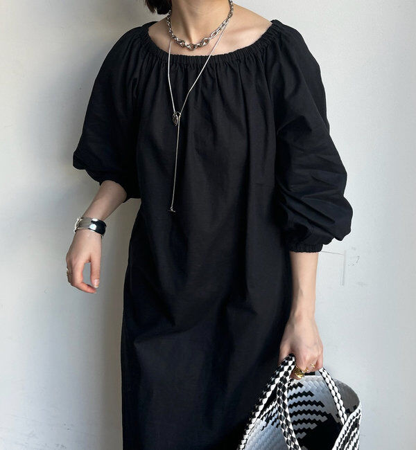  「コットンリネンオフショルワンピース」|ワンピース|