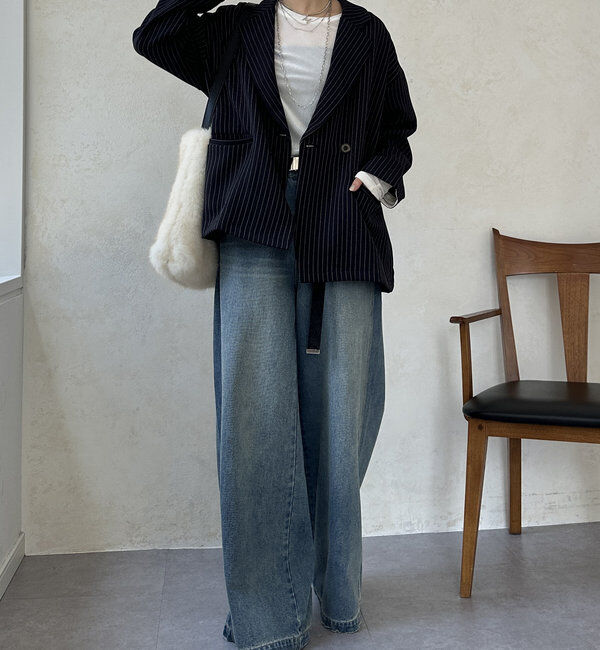  「【WEB限定】袖折り返しルーズジャケット」|テーラードジャケット|