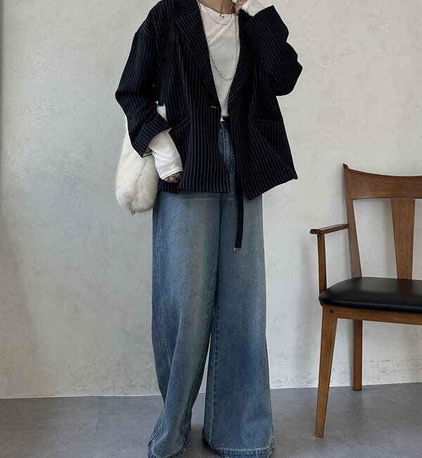  「【WEB限定】袖折り返しルーズジャケット」|テーラードジャケット|