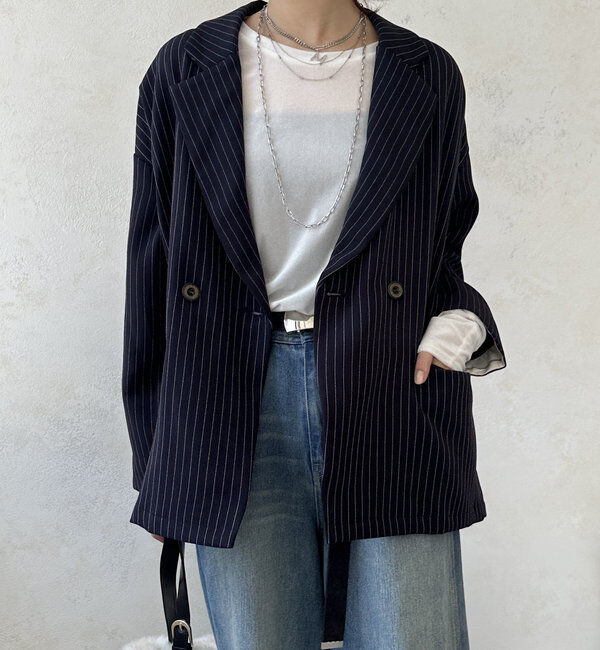  「【WEB限定】袖折り返しルーズジャケット」|テーラードジャケット|
