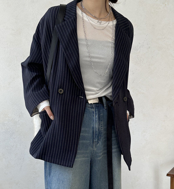  「【WEB限定】袖折り返しルーズジャケット」|テーラードジャケット|