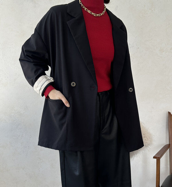  「【WEB限定】袖折り返しルーズジャケット」|テーラードジャケット|