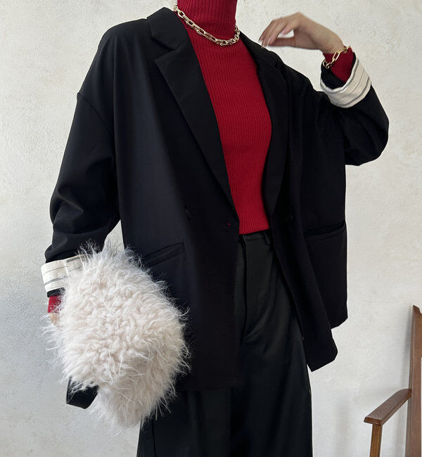  「【WEB限定】袖折り返しルーズジャケット」|テーラードジャケット|