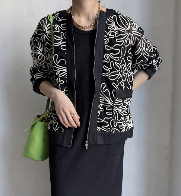  「【WEB限定】コード刺繍ブルゾン」|ブルゾン・スタジャン|