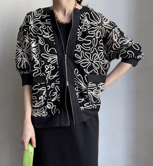  「【WEB限定】コード刺繍ブルゾン」|ブルゾン・スタジャン|