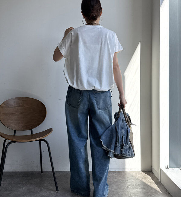  「【WEB限定】裾ドロストオーガンジーロゴTEE」|Tシャツ・カットソー|