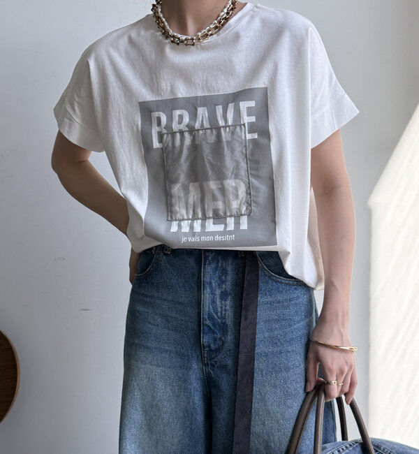  「【WEB限定】裾ドロストオーガンジーロゴTEE」|Tシャツ・カットソー|