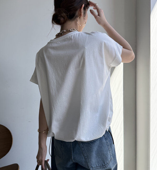  「【WEB限定】裾ドロストオーガンジーロゴTEE」|Tシャツ・カットソー|