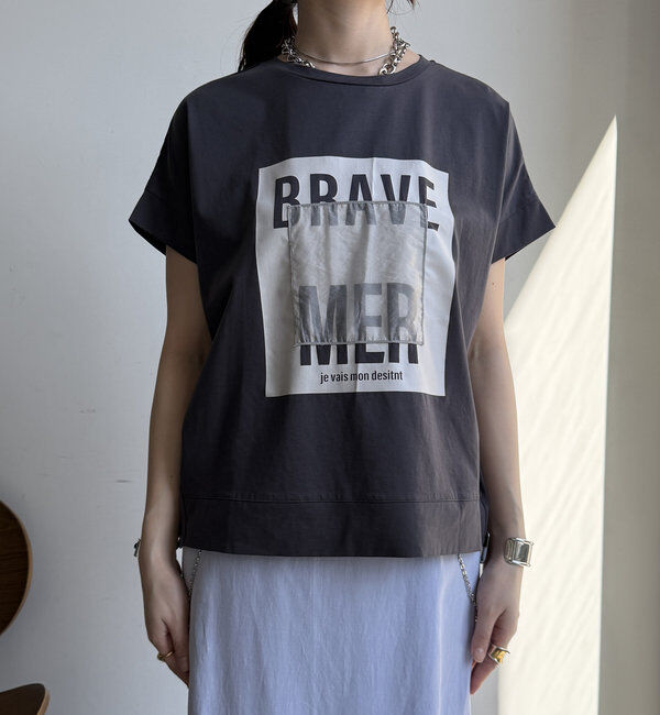  「【WEB限定】裾ドロストオーガンジーロゴTEE」|Tシャツ・カットソー|