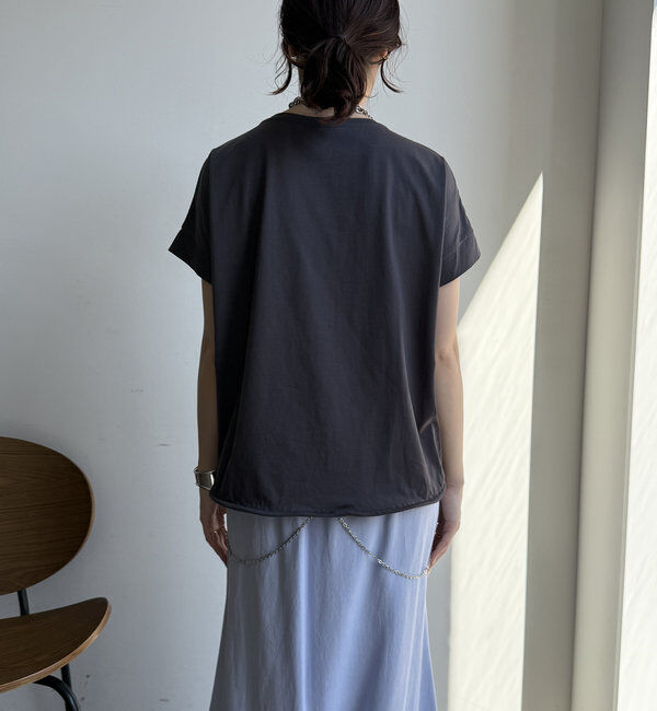  「【WEB限定】裾ドロストオーガンジーロゴTEE」|Tシャツ・カットソー|
