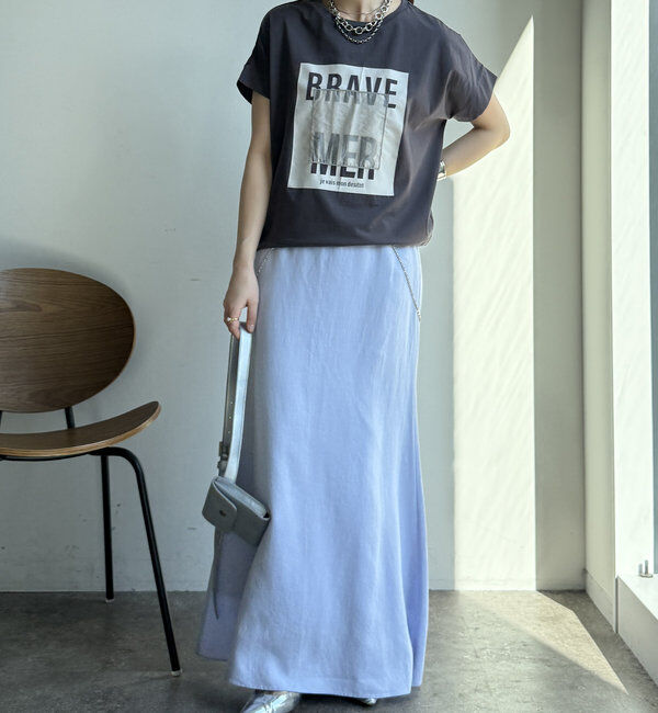  「【WEB限定】裾ドロストオーガンジーロゴTEE」|Tシャツ・カットソー|