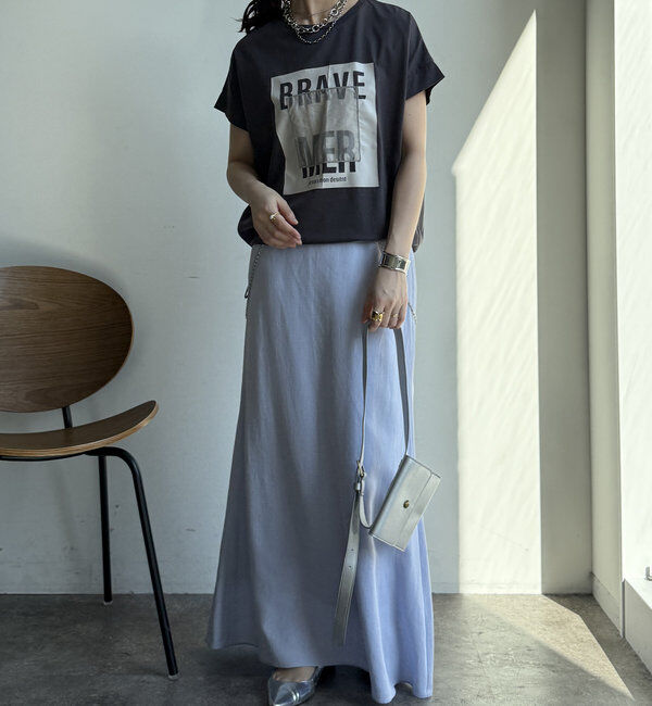  「【WEB限定】裾ドロストオーガンジーロゴTEE」|Tシャツ・カットソー|