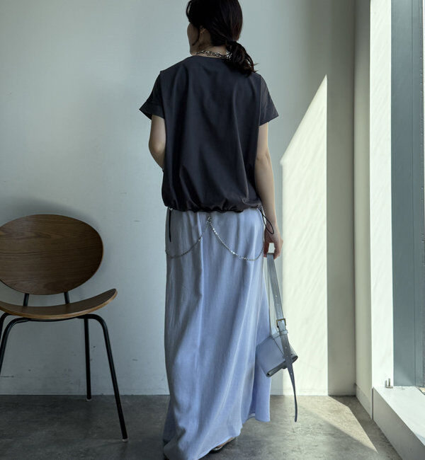  「【WEB限定】裾ドロストオーガンジーロゴTEE」|Tシャツ・カットソー|