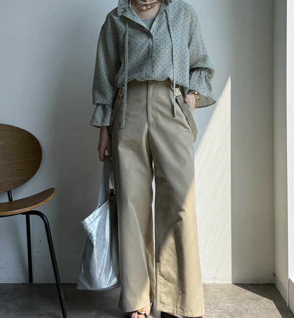  「シアードットスタンドフリルブラウス」|シャツ・ブラウス|