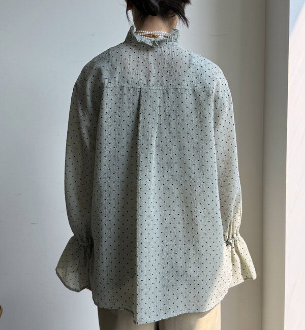  「シアードットスタンドフリルブラウス」|シャツ・ブラウス|